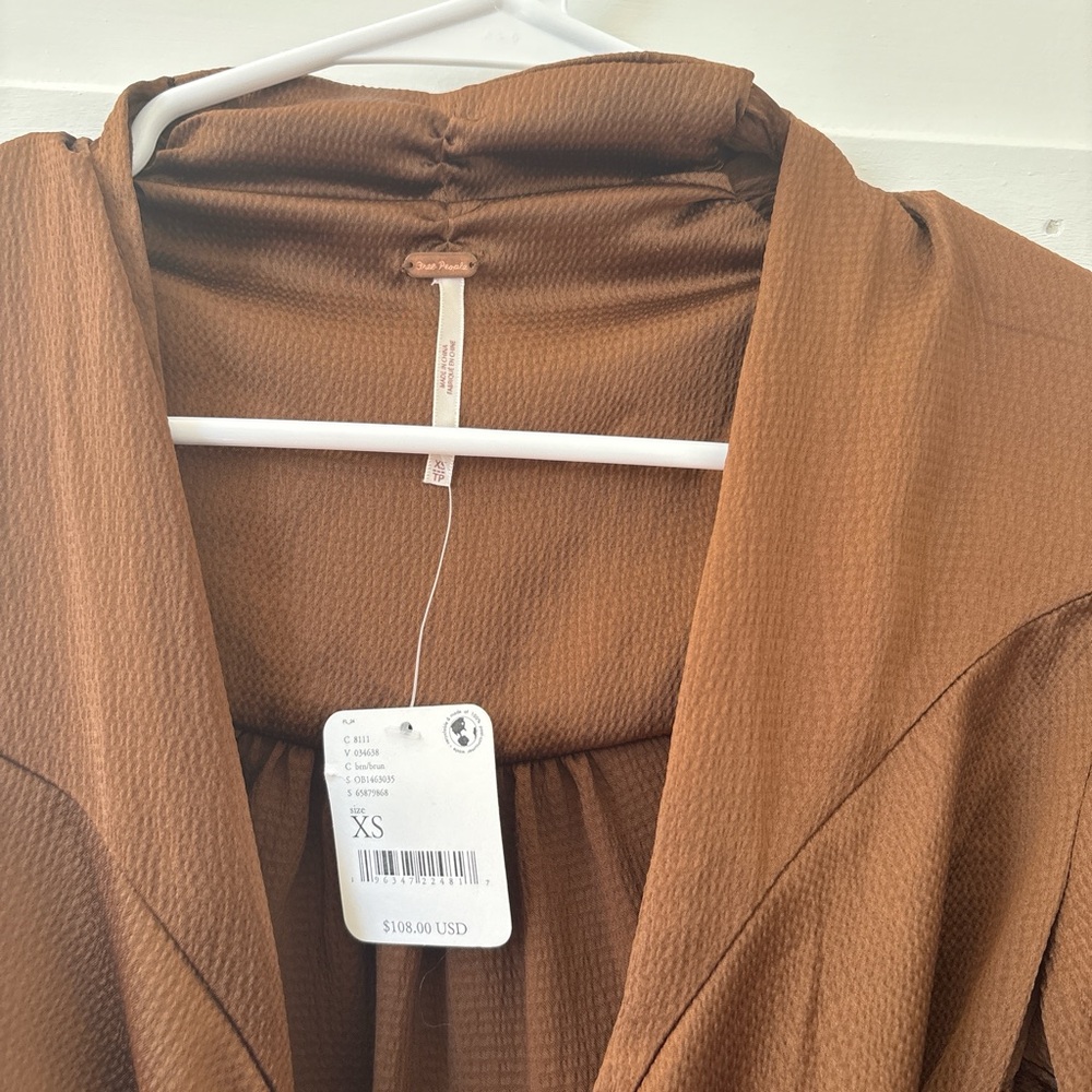 Free People Brown Wrap Top - Picture 3 of 3